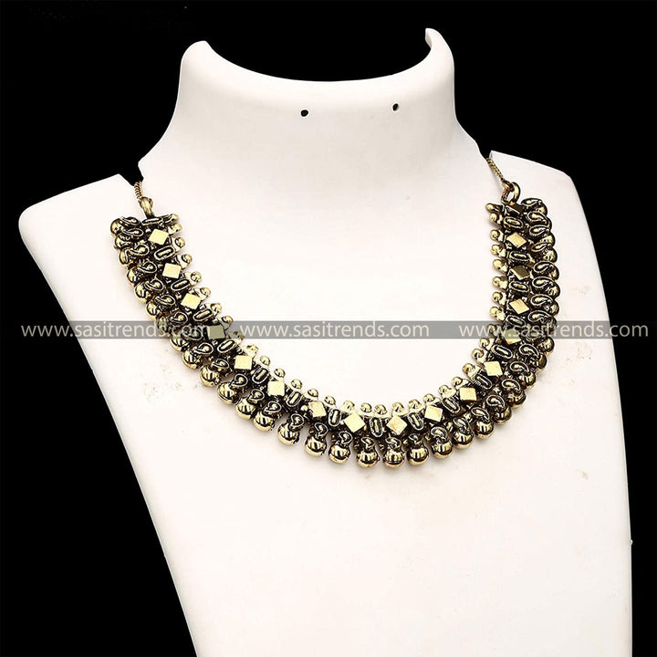 Navarathiri Special Collection Latest Oxidised Antique Gold Choker Necklace Sasitrends