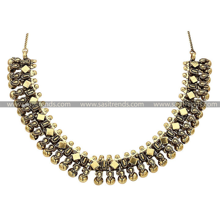 Trendy Oxidised Antique Gold Plated Necklace Sasitrends Online Shopping