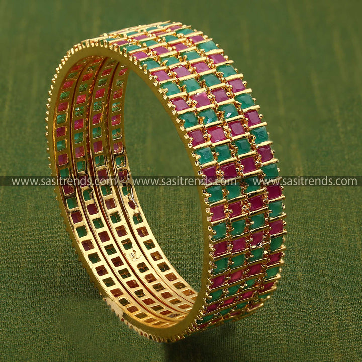 Attractive Micro Gold Plated AD Stone Studded Attigai Bangles Sasitrends Online