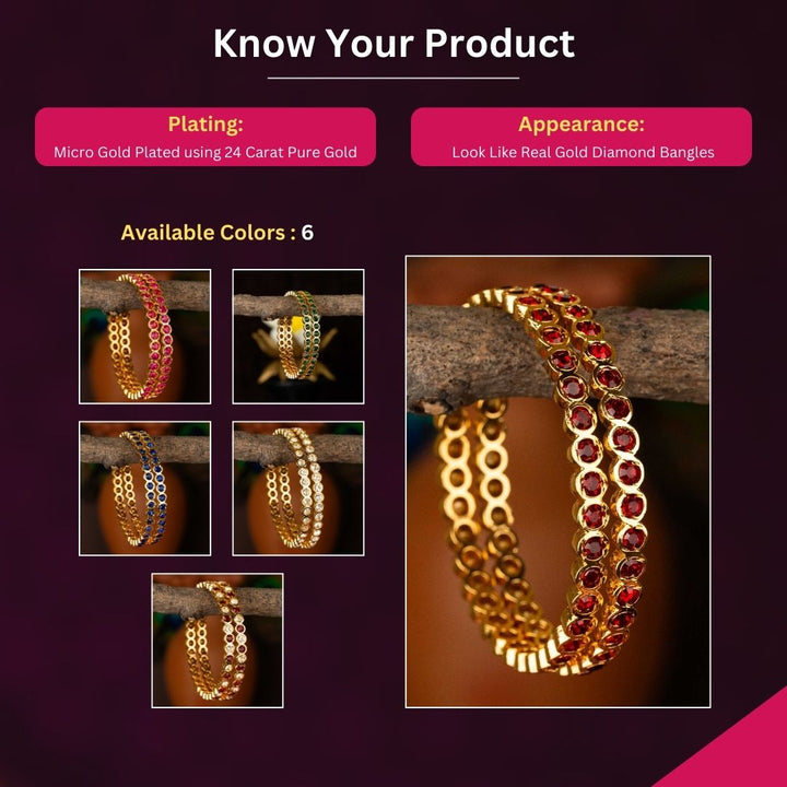 Micro gold plated Bangles measurement image - Sasitrends