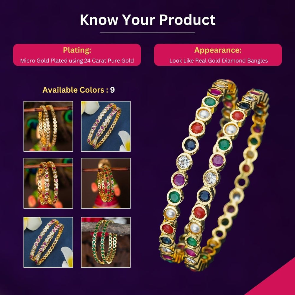 Micro gold plated Bangles measurement image - Sasitrends