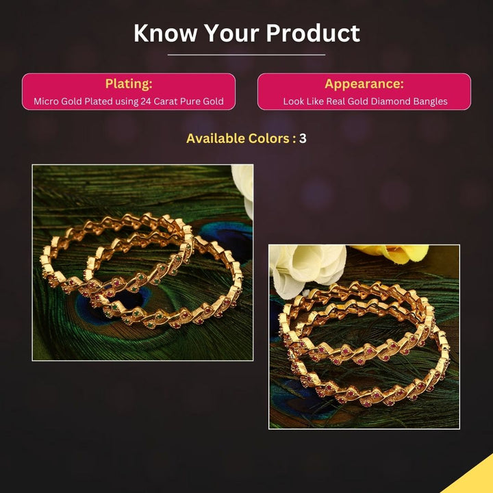 Micro Gold Plated Bangles Measurement Image - Sasitrends