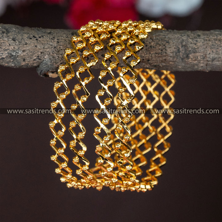 Traditional Micro Gold Plated Two Line Thin Guaranteed Bangles Sasitrends Online Shopping