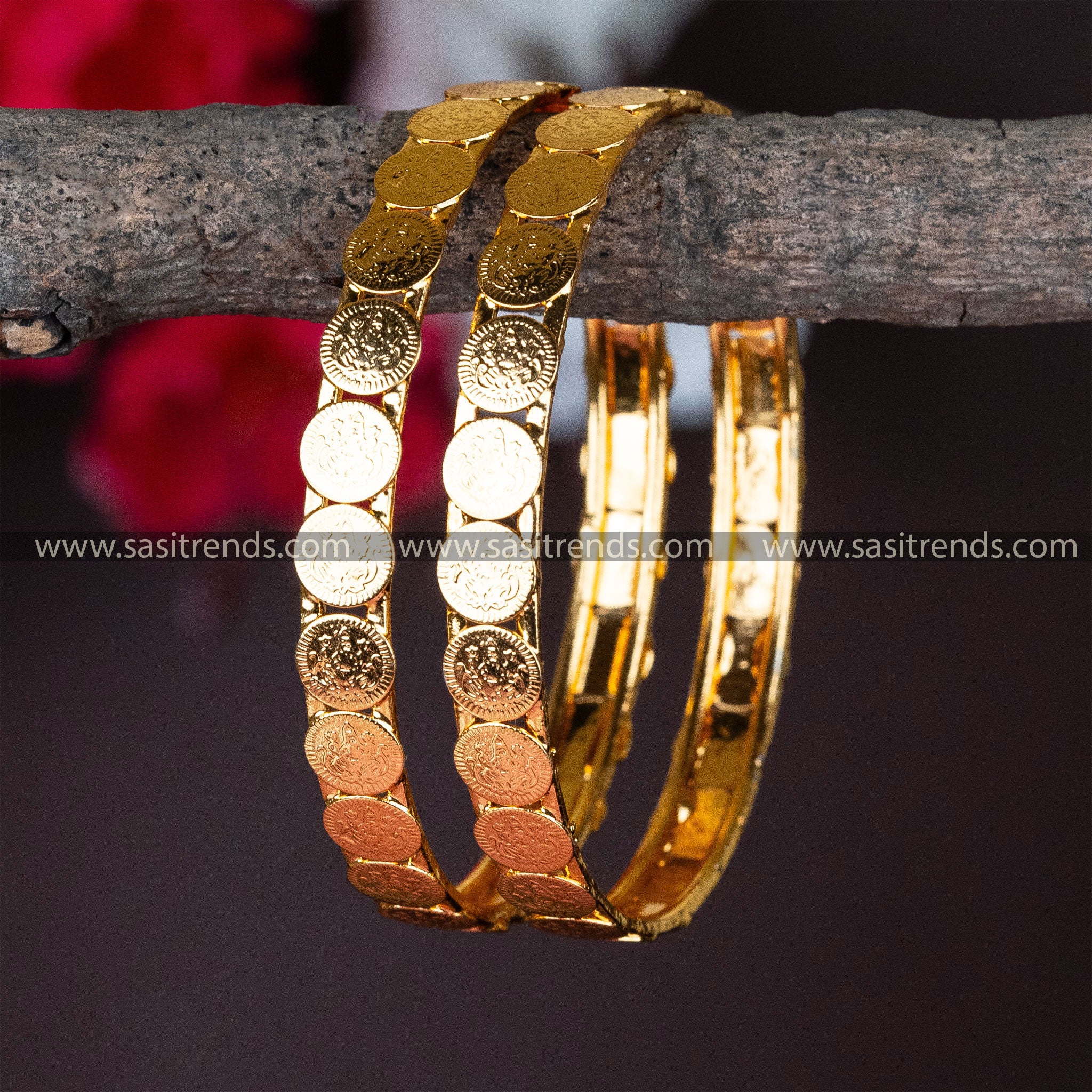 Guaranteed Micro Gold Plated Lakshmi Designer Bangles