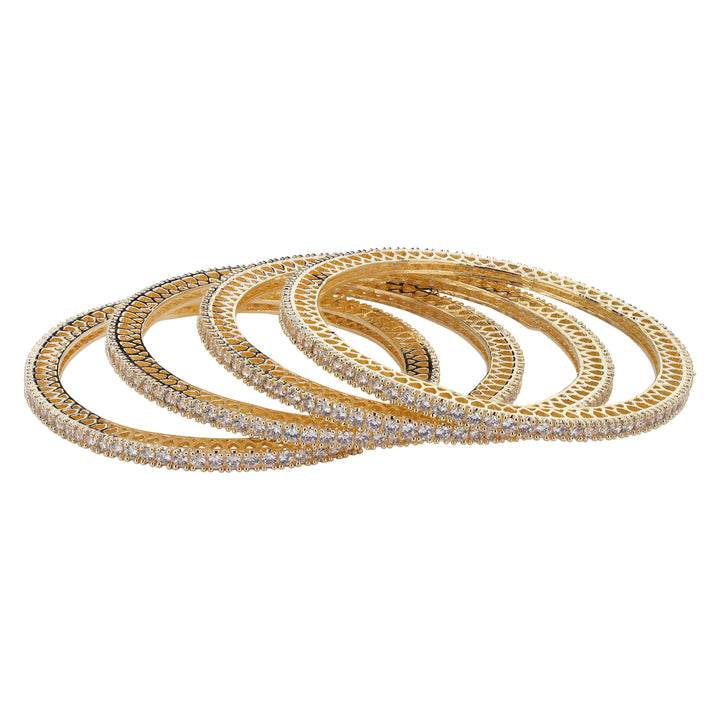 Stunning Gold Plated Bangles with American Diamonds