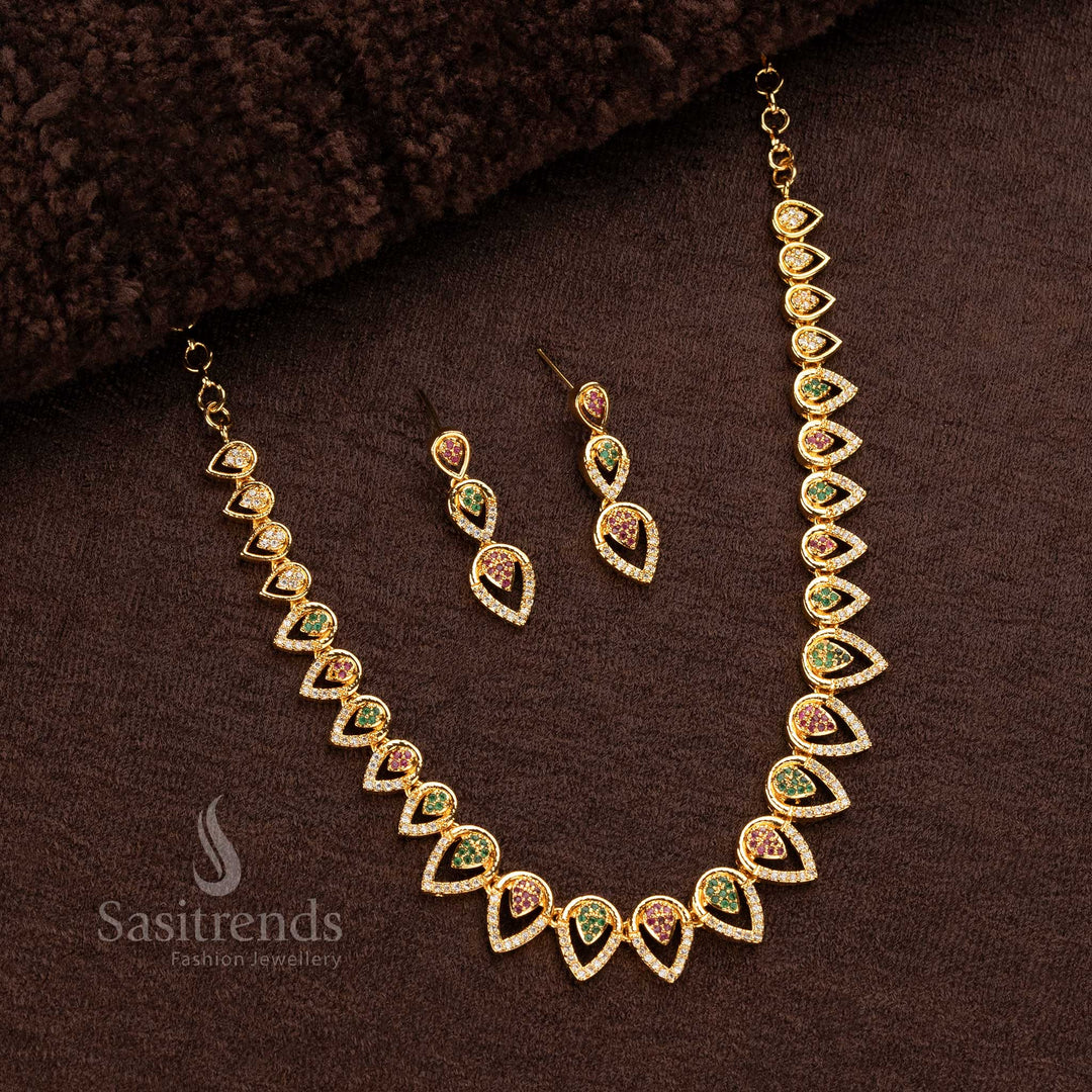 Elegant 24-carat gold-plated guaranteed AD necklace for weddings - Sasitrends