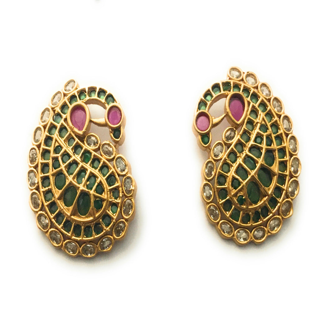 ntricate Craftsmanship: Gold Kemp Peacock Stud Earrings for Luxurious Style