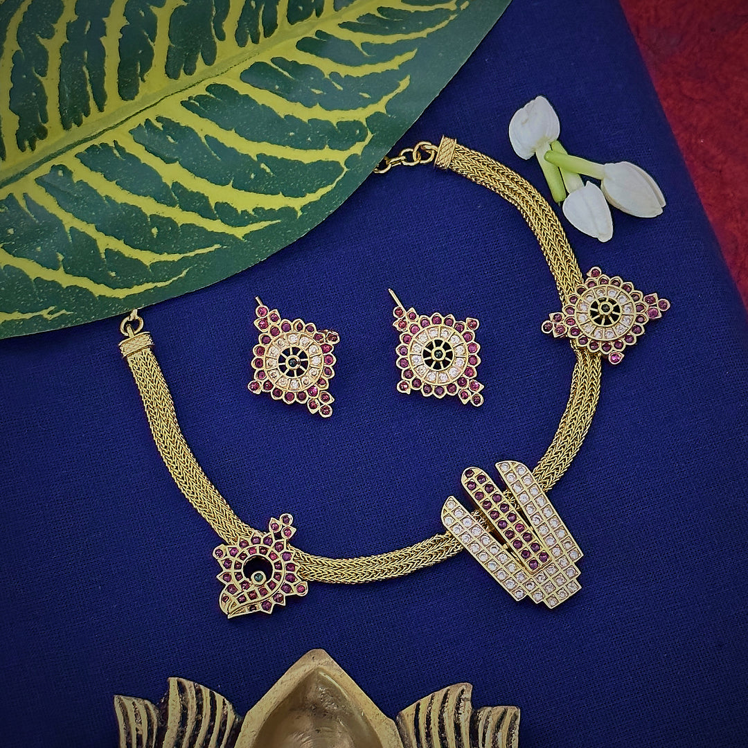 Traditional Goddess Addigai Neckpiece Set