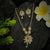 Elegant Traditional Matte Gold Plated Peacock Pendant Necklace with Ruby Stones. 