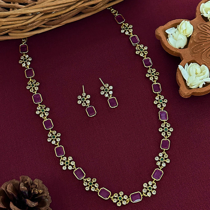 New Collection: Trendy Traditional American Diamond Stone Jewellery Set in Matte Gold Plating for Women | Sasitrends