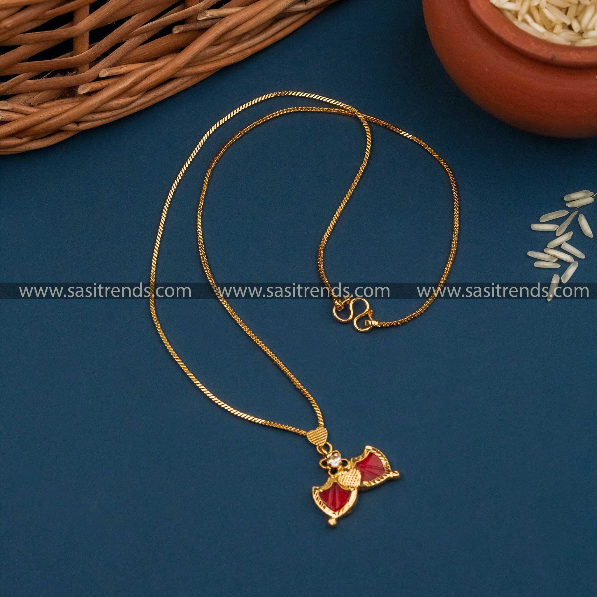 Traditional Micro Gold Plated Palakka Necklace for Kerala Festivals | Sasitrends - Sasitrends