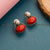Make a Statement with Red Oval Monalisa Stone Earrings - The Latest in Oxidized German Silver Jewelry for Festive Collections