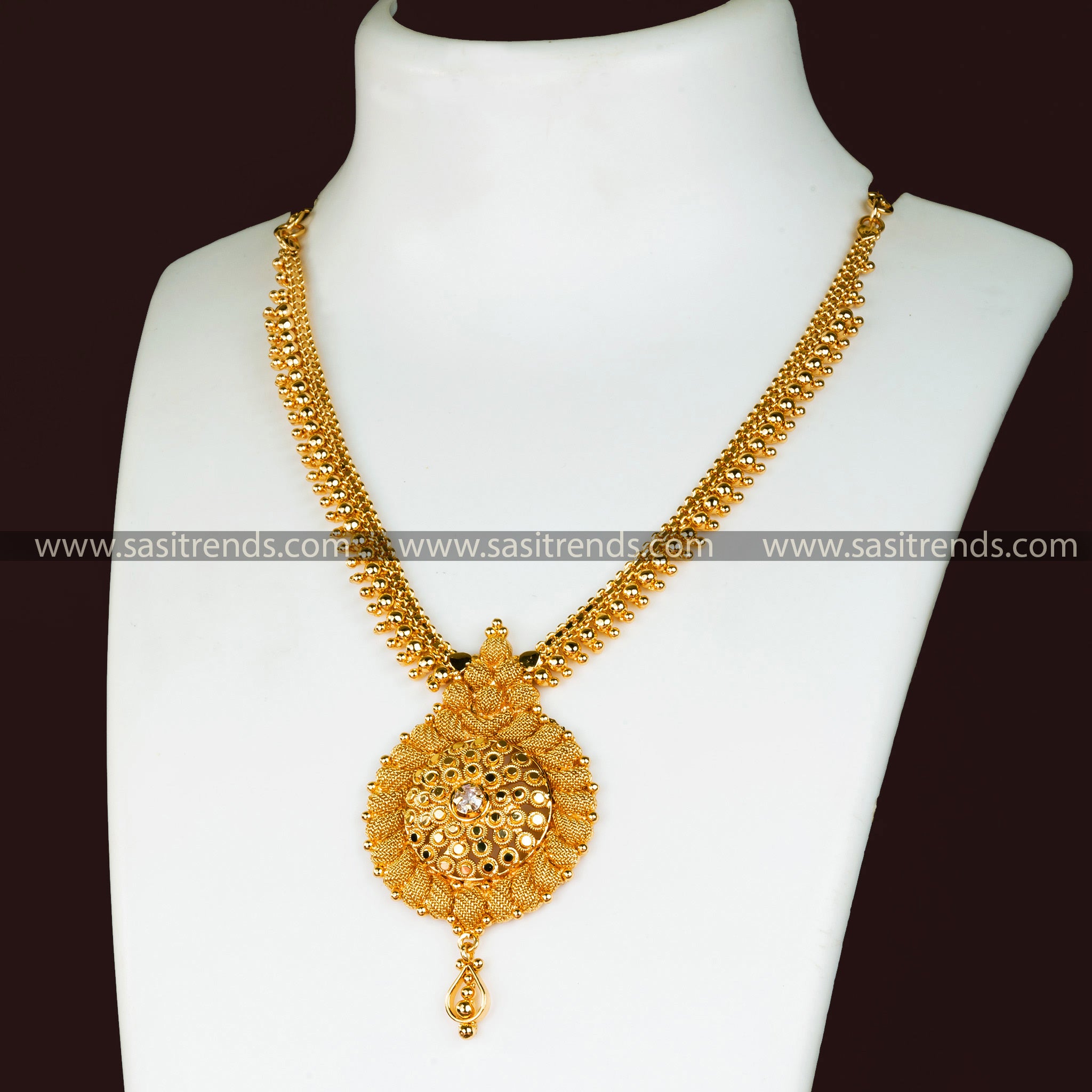 Micro Gold Plated Floral Pendant Necklace