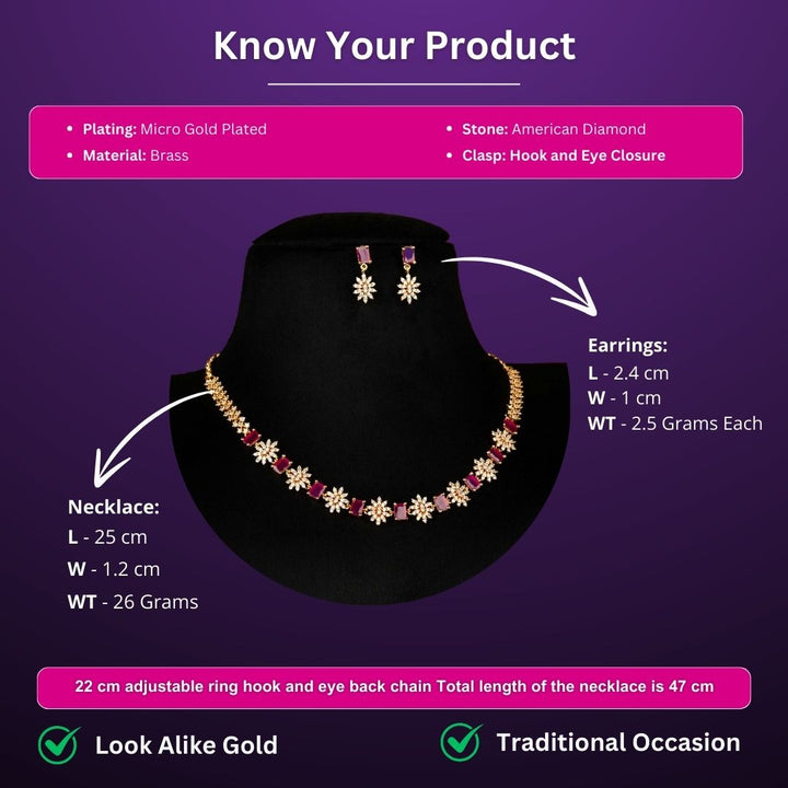 Micro gold plated necklace measurement image - Sasitrends