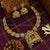 Matte Gold Lakshmi Peacock Choker Necklace Set with Jhumkas - Bridal Wear