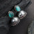 Trendy Traditional Oxidized German Silver Jhumka Earrings with Oval Monalisa Stone | Sasitrends - Sasitrends