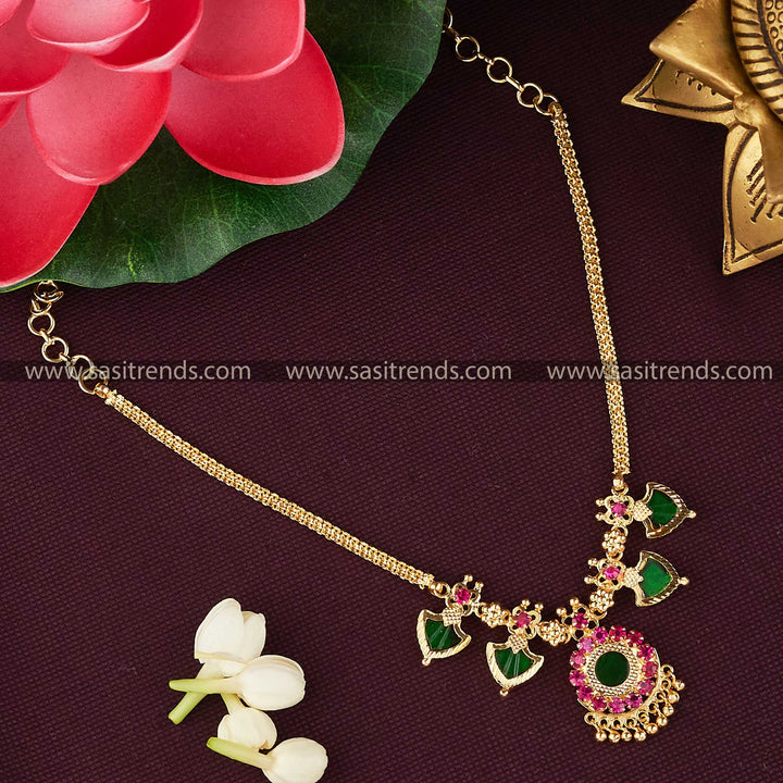 Kerala Traditional Palakka Necklace with 2 Petals | Micro Gold Plated