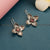 New Office Wear Oxidized German Silver AD Stone Floral Hook Earrings in Light Pink - Trendy Collections for Women's Fashion