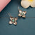 New Office Wear Oxidized German Silver AD Stone Floral Hook Earrings in Mint - Trendy Collections