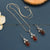  Oxidized German Silver Floral Pendant Chain Set with Maroon Monalisa Stones - Traditional Elegance