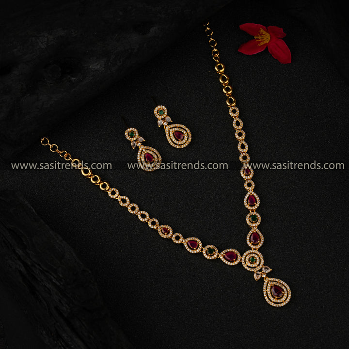 1 Year Guaranteed Micro Gold Plated Necklace Jewellery Set