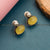 Stand Out in Style with Yellow Oval Monalisa Stone Stud Earrings - Perfect for Women's Festive Collections