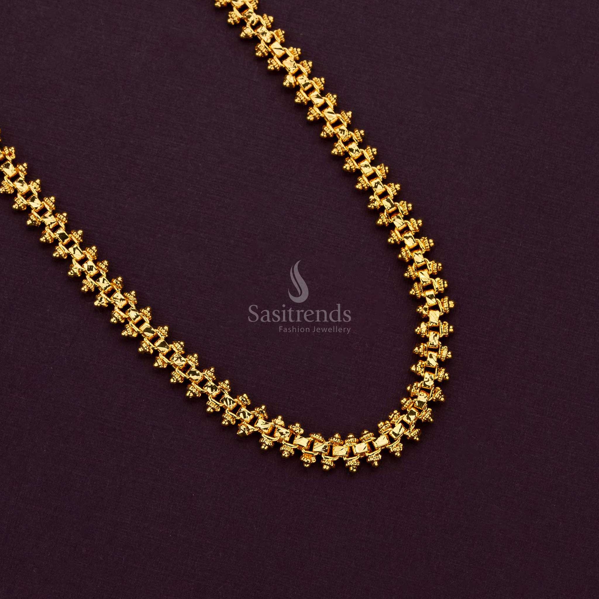 Elegant Trendy Micro Gold Plated Gajiri Chain for Ethnic Attire - Sasitrends





