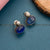 Latest German Silver Earrings with Oval Monalisa Stones in Stunning Blue - Elevate Your Style at Festive Occasions