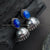 Trendy Traditional Oxidized German Silver Jhumka Earrings with Oval Monalisa Stone | Sasitrends - Sasitrends