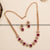 Ruby AD Stone Studded Flower Pattern Necklace With Earrings Jewellery Set