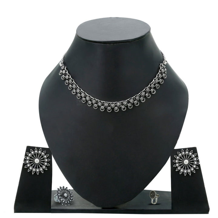 Sasitrends Oxidised Charvi Choker Combo Jewellery Set Online for Women & Girls