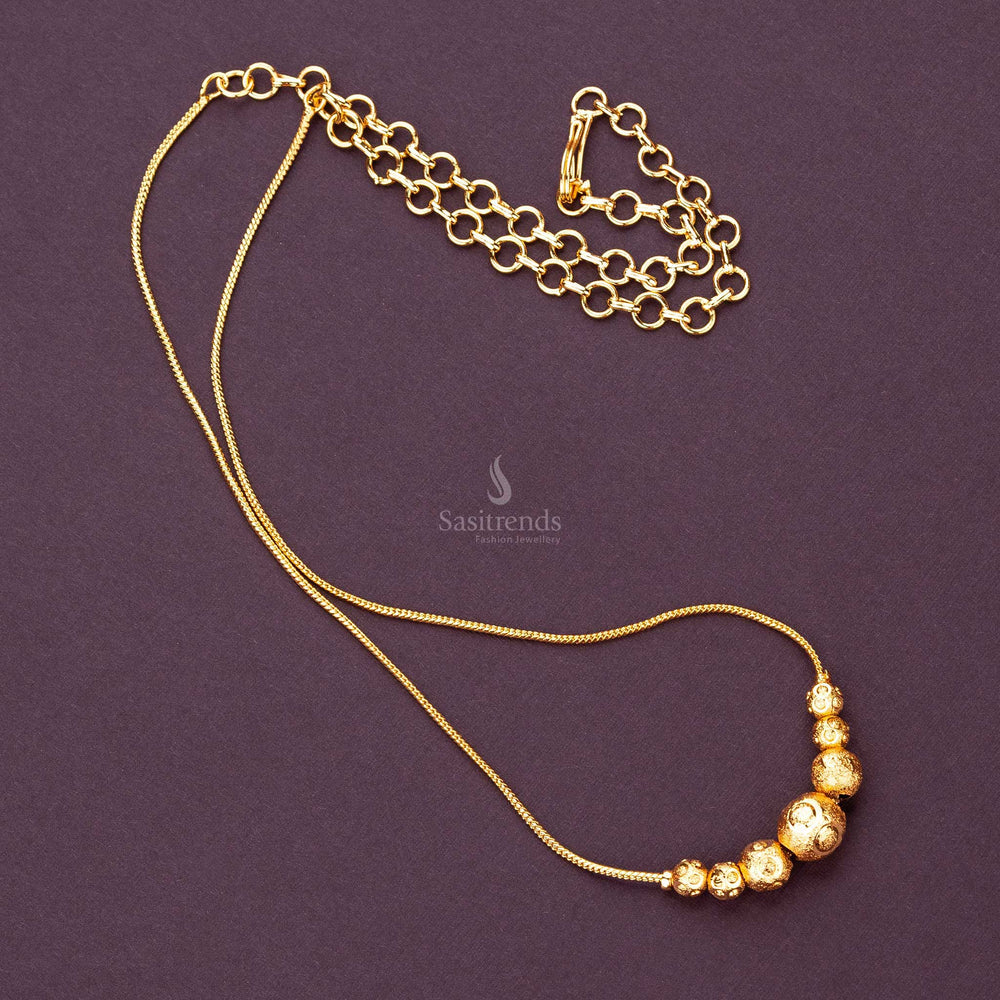 Real Gold Look Attractive Necklace with Intricate Golden Balls - Sasitrends