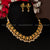 Sasitrends Traditional Classic Matt Gold-Plated Necklace Jewellery Set With Kemp Stones - Sasitrends