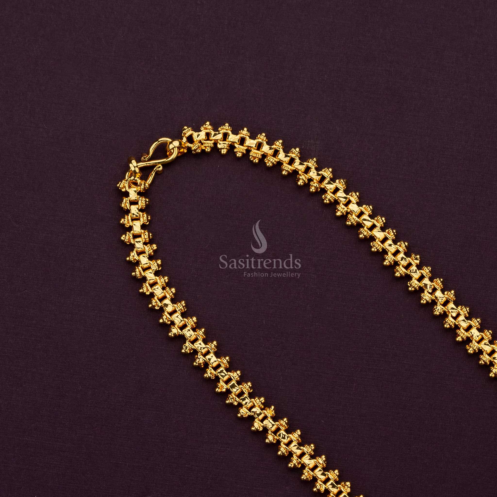 Traditional Micro Gold Plated Gajiri Chain , Trendy Collection - Sasitrends





