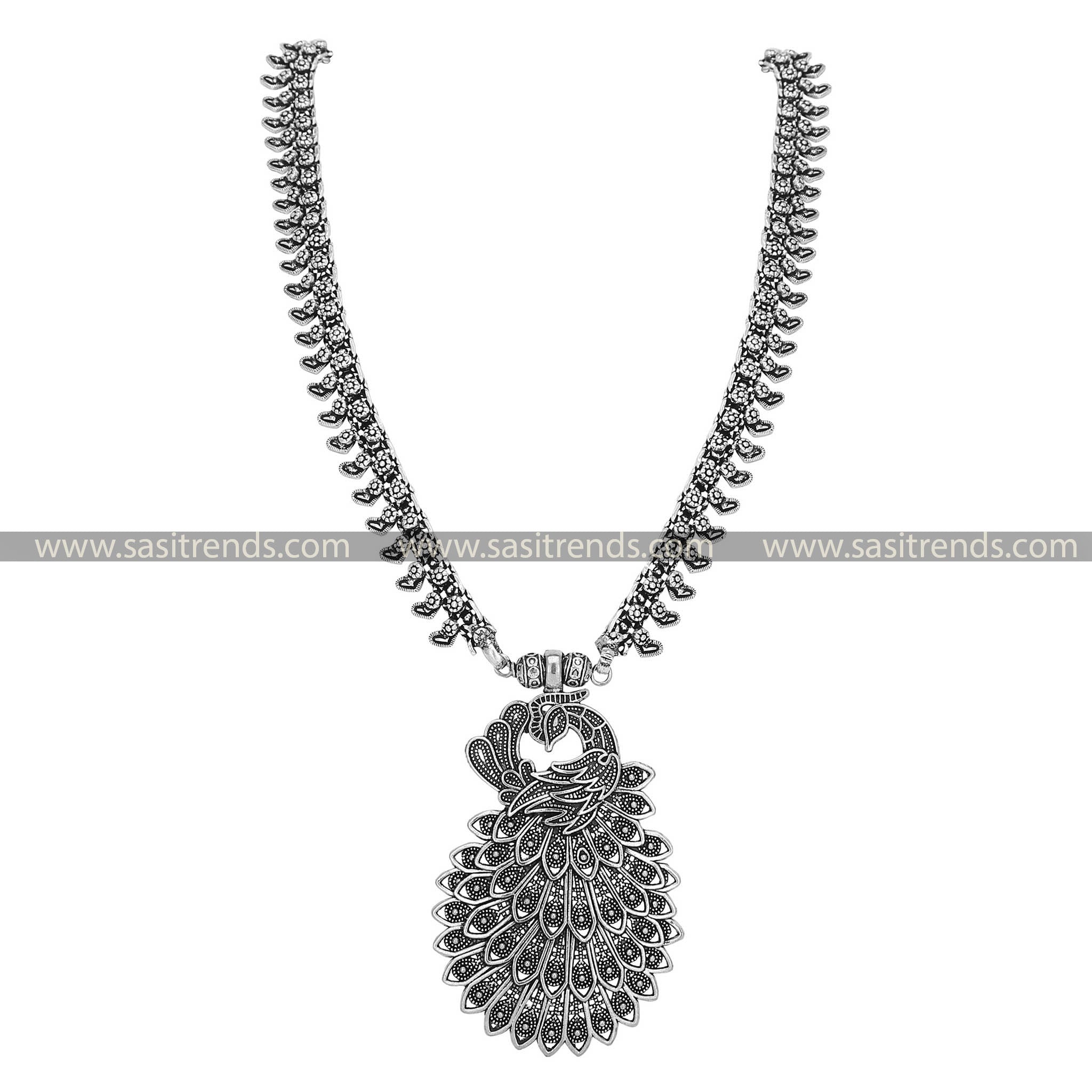 Latest Oxidised Long Necklace Jewellery Online - Sasitrends - Sasitrends