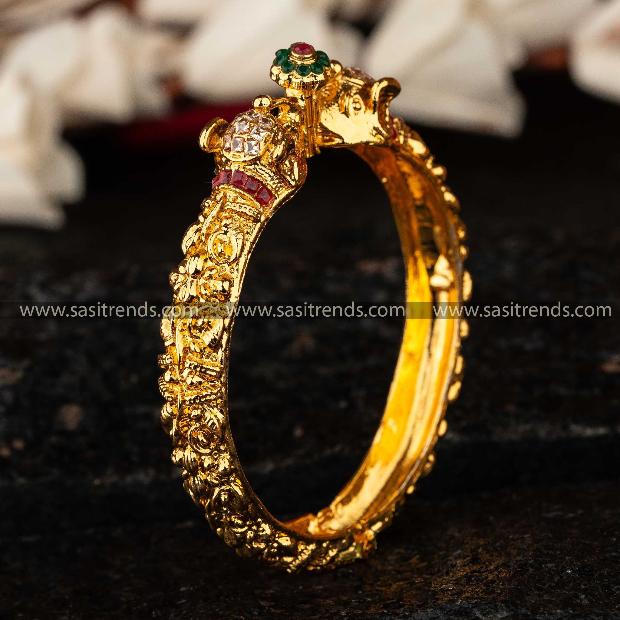 Trendy Traditional One Gram Elephant Temple Kada Sasitrends Online Shopping