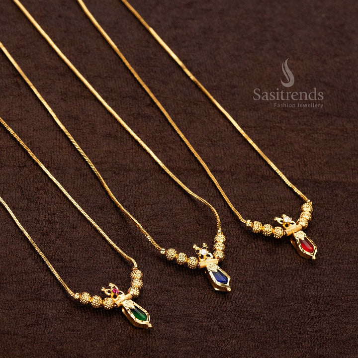 Guaranteed Micro Gold Plated Palakka Nagapadam Necklace with Chain Pendant - Sasitrends