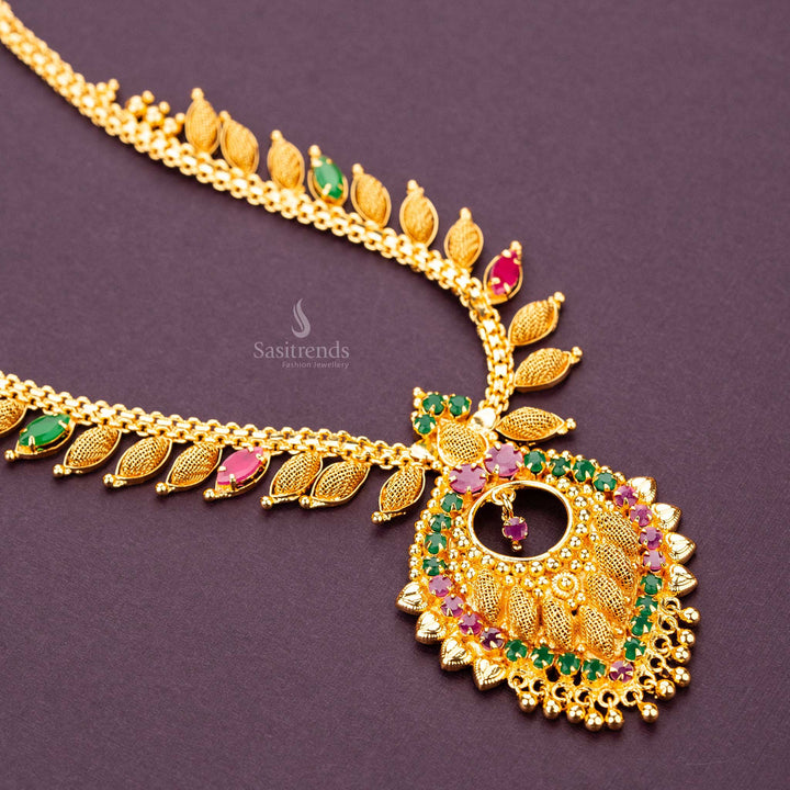 Attractive One Gram Micro Gold Plated Necklace With Beautiful AD Stones Sasitrends