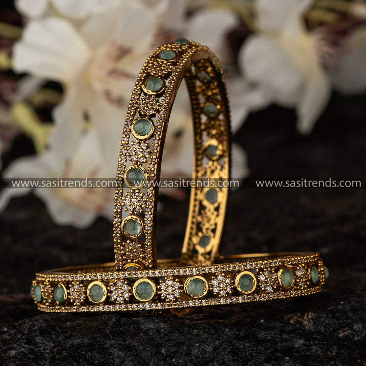 Victorian Plated American Diamond Bangles Mint Sasitrends Online Shopping