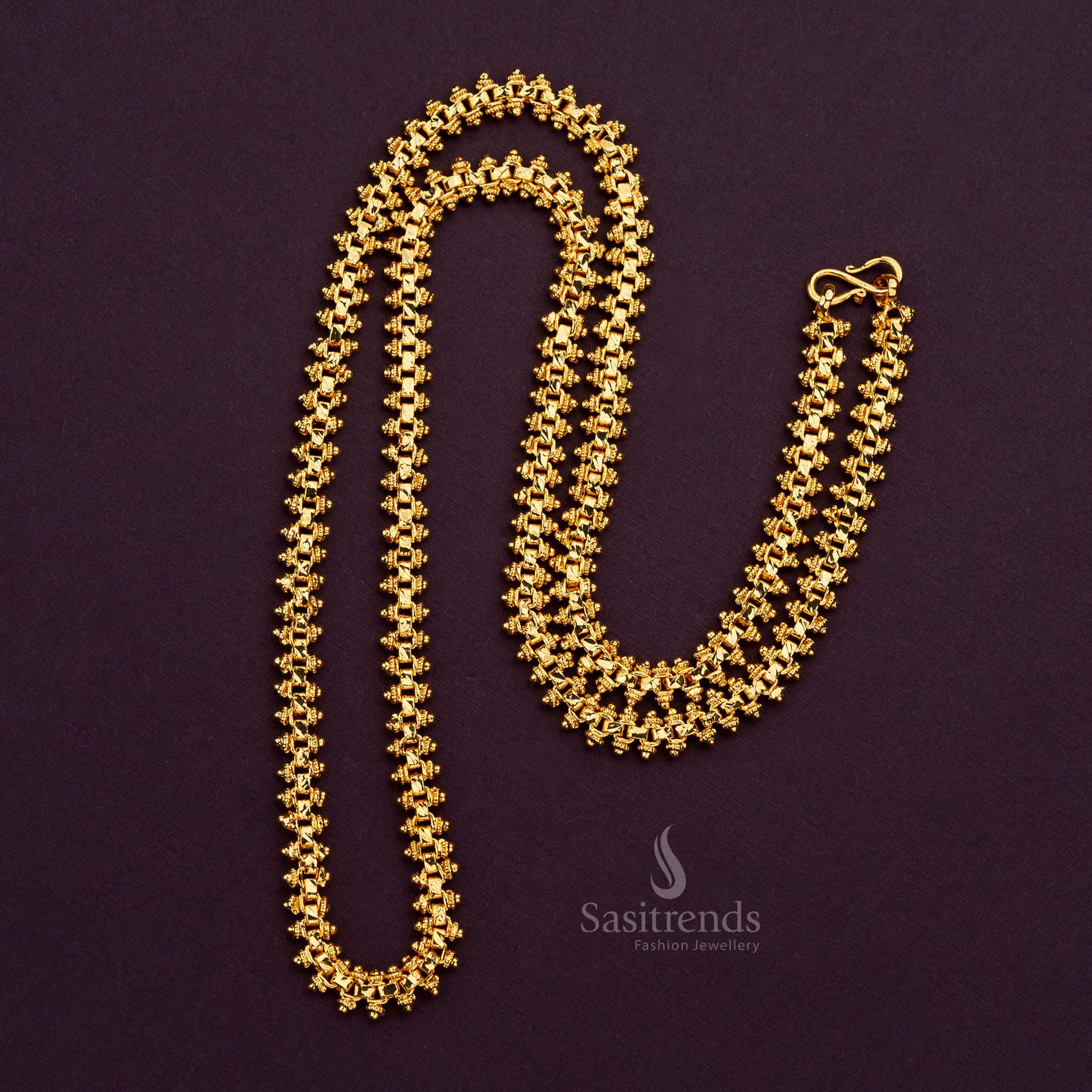 Gorgeous Traditional Micro Gold Plated Necklace, Ethnic Elegance - Sasitrends





