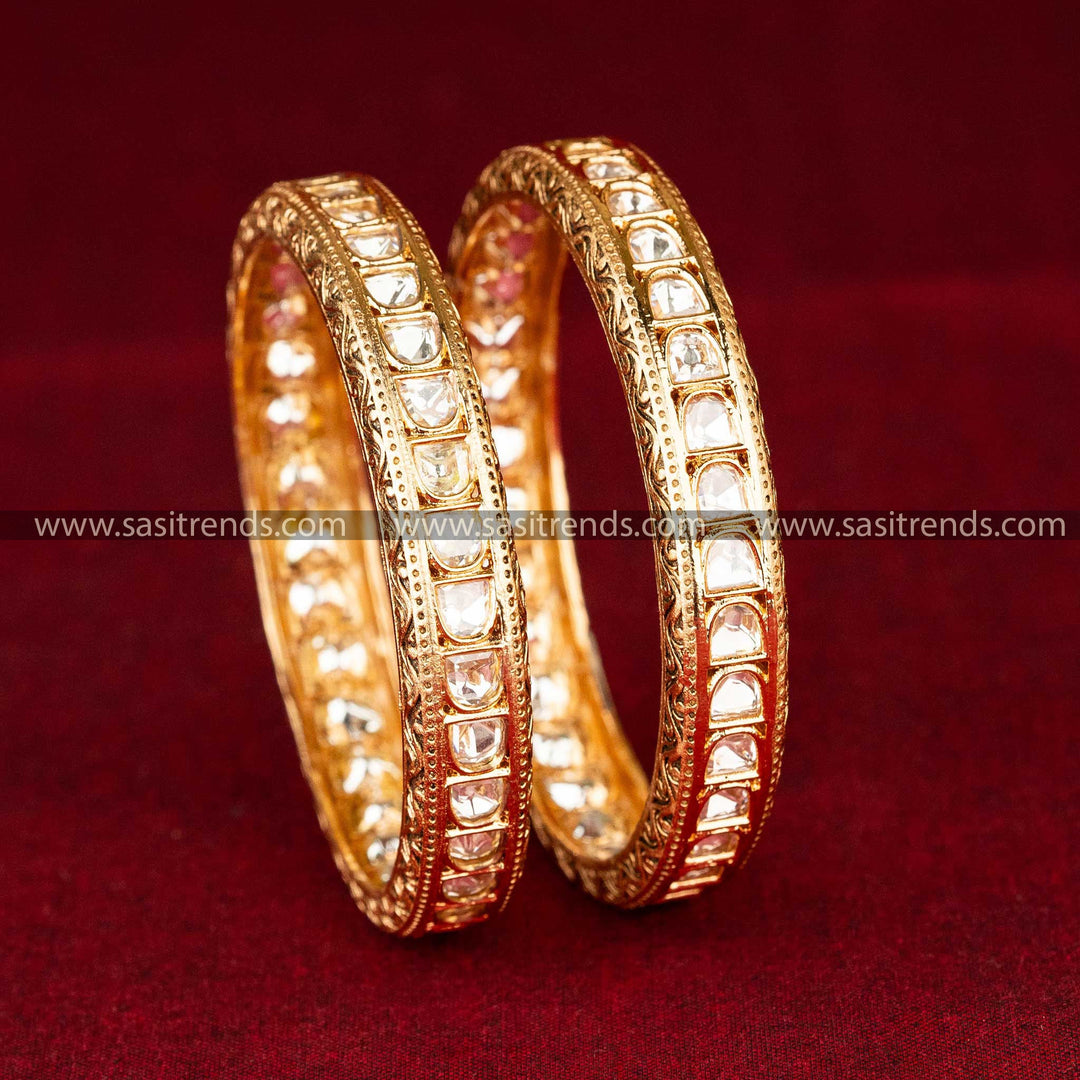 American Diamond Linear Kundan Stone Bangles