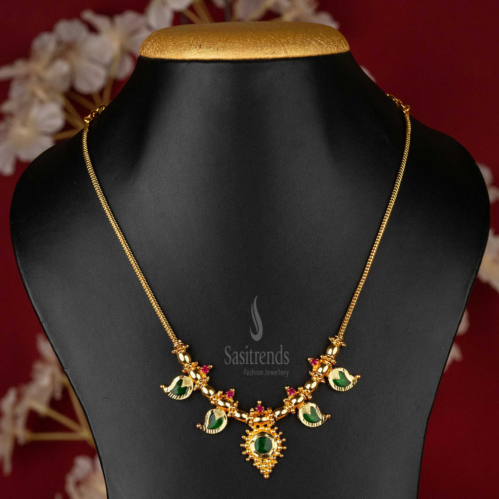 Mango Design Kerala Necklace Micro Gold Plated - Onam Special Jewellery