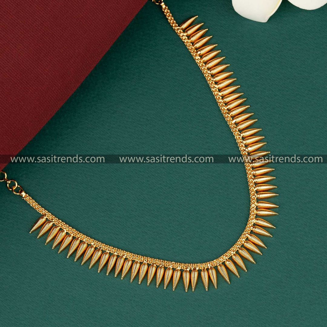 Kerala Pattern One Gram Micro Gold Plated Mullapoo Design Necklace Sasitrends Online Shopping