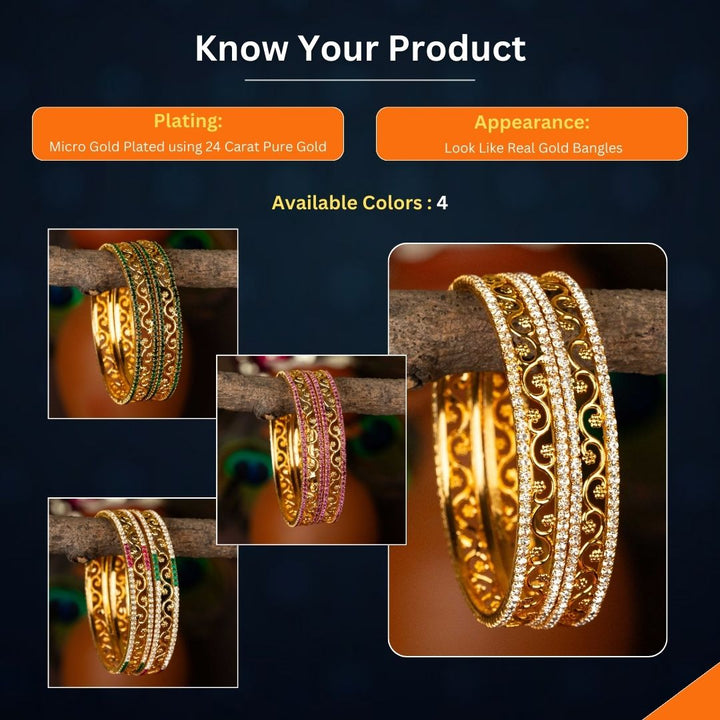 Micro Gold Plated Bangles Measurement Image - Sasitrends