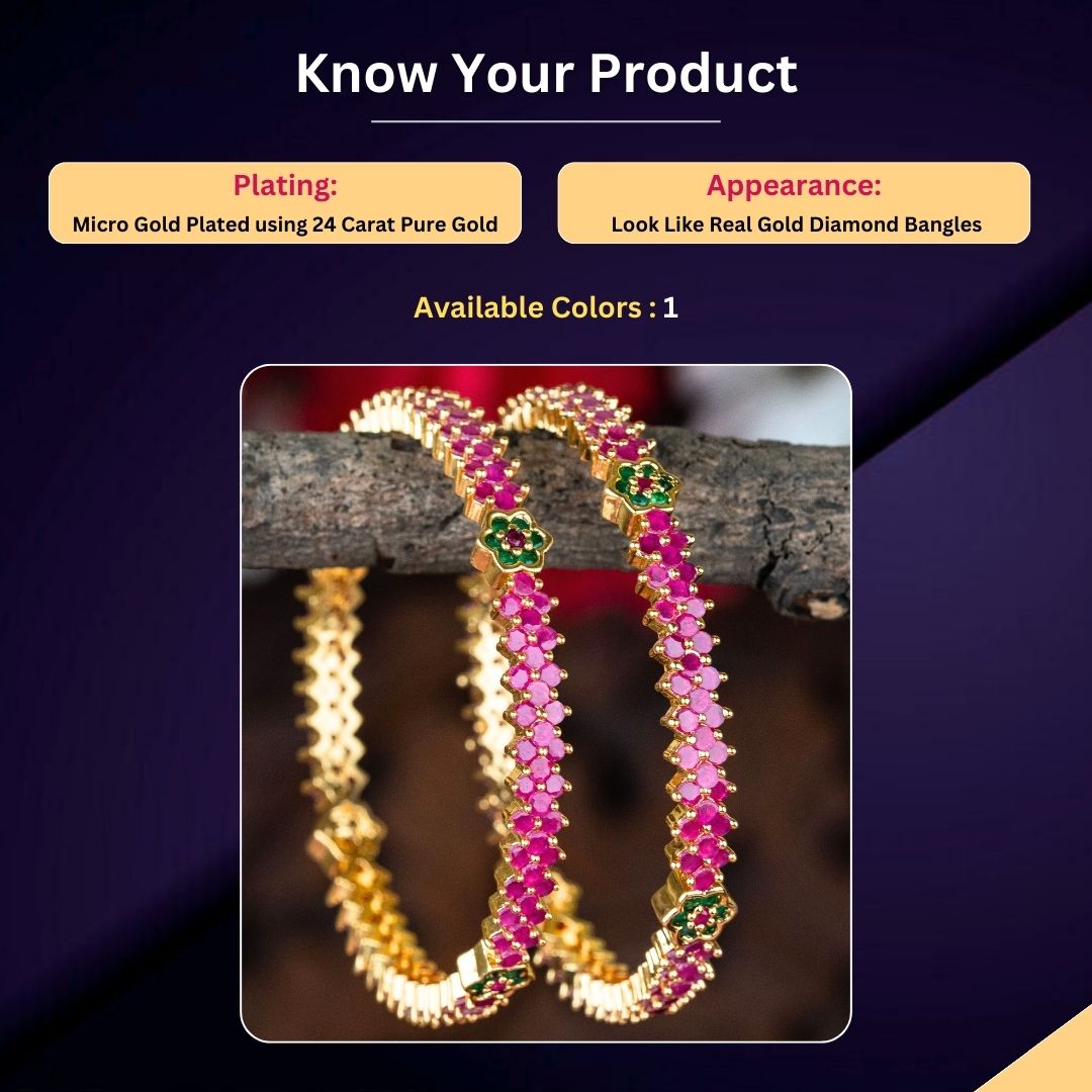 Micro Gold Plated Bangles Measurement Image - Sasitrends