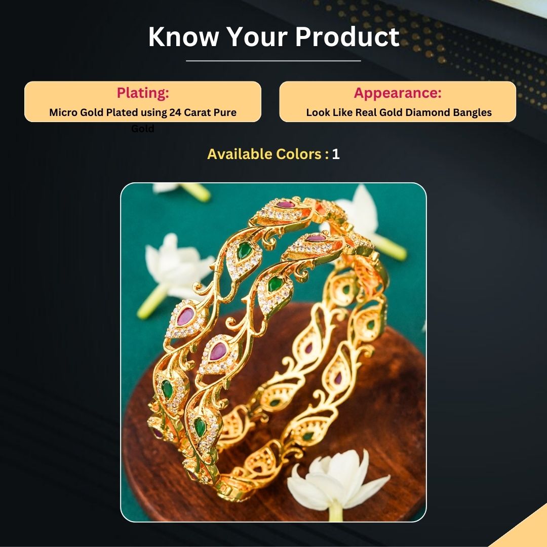 Micro Gold Plated Bangles Measurement Image - Sasitrends