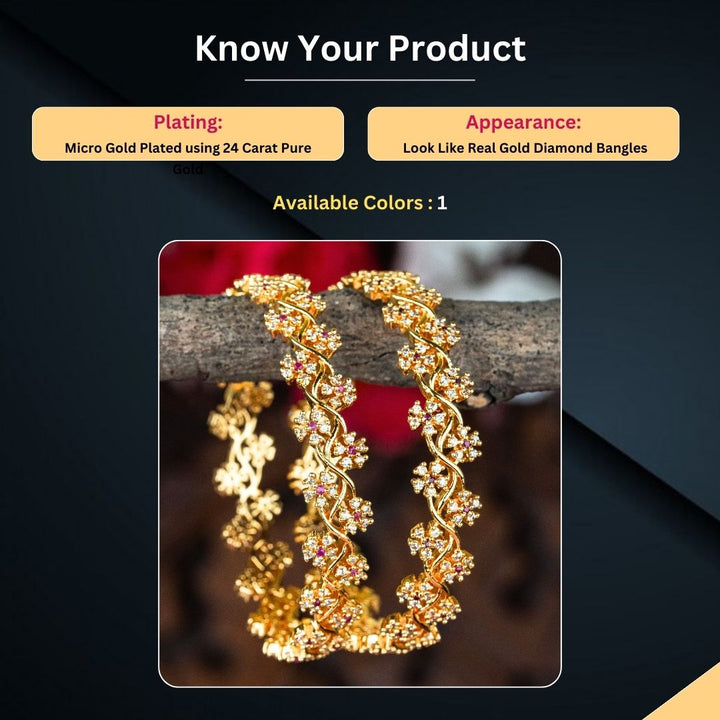 Micro Gold Plated Bangles Measurement Image - Sasitrends