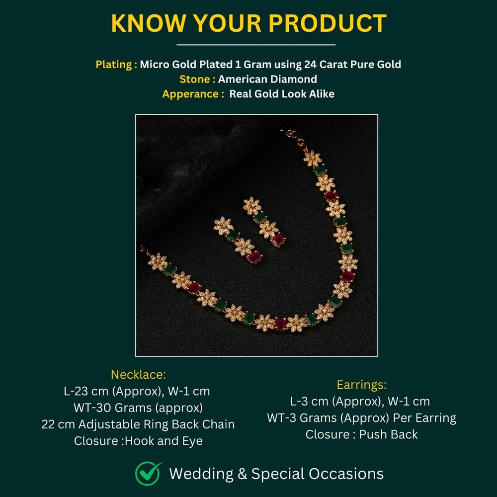 Micro Gld Plated Jewellery Set Measurement Image - Sasitrends