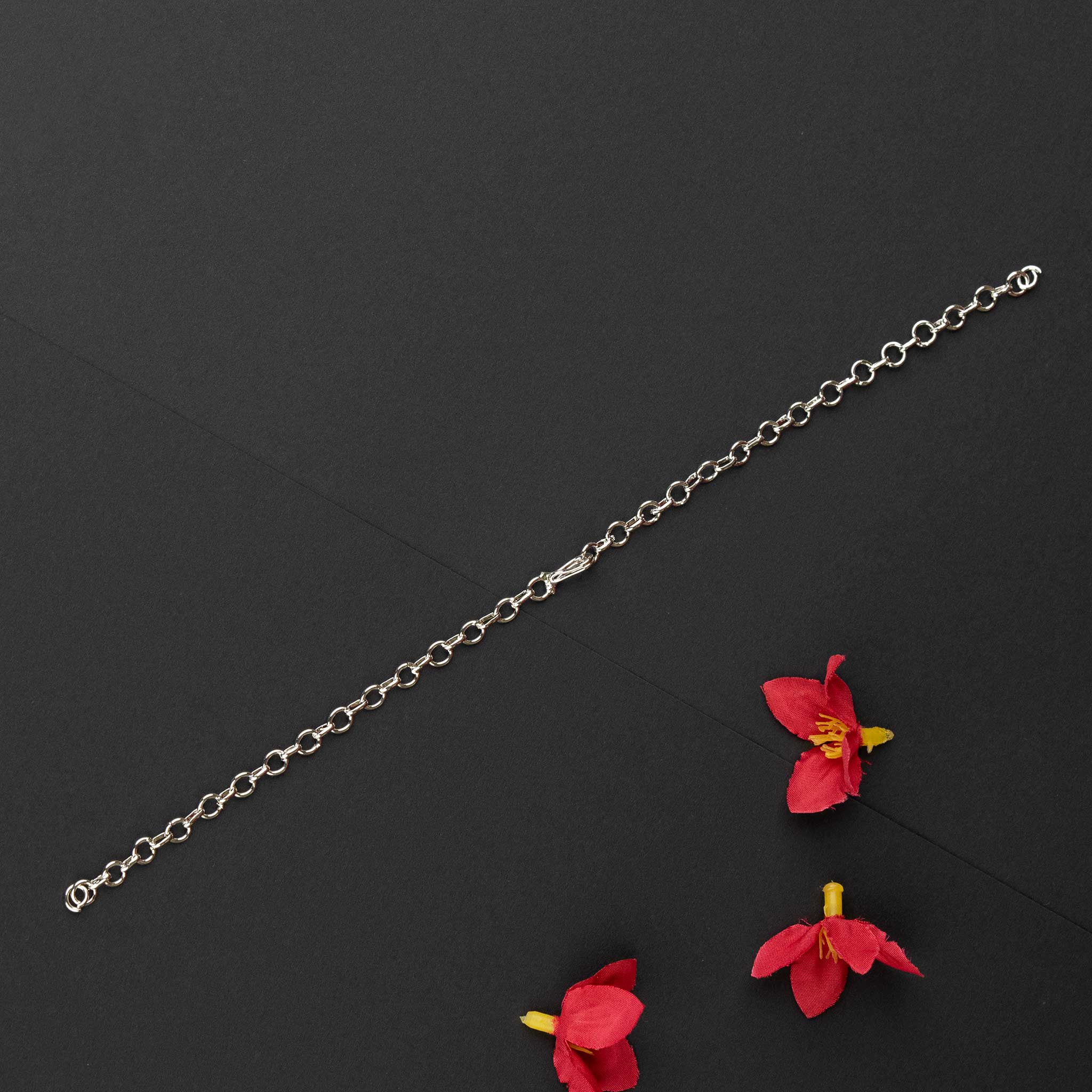 Stylish rhodium silver plated back chain for necklace extension, perfect for enhancing sophisticated designs - Sasitrends