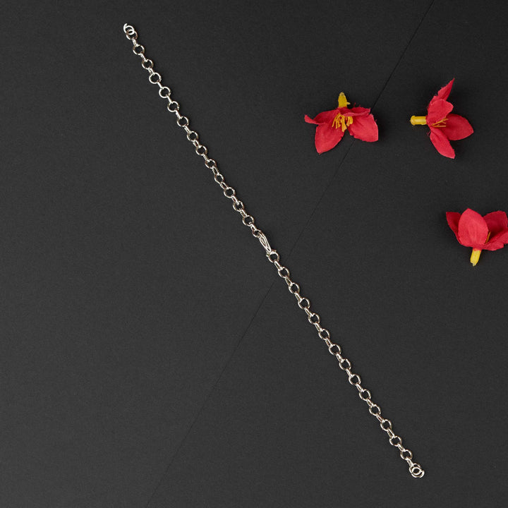 Stylish rhodium silver plated back chain for necklace extension, perfect for enhancing sophisticated designs - Sasitrends